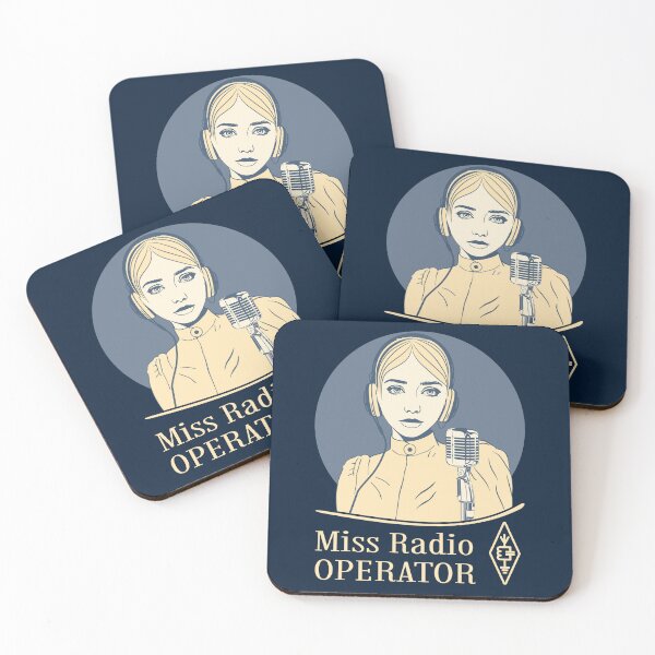 Item preview, Miss Radio Operator - dark blue beige on dark (dark blue) designed and sold by tuzlay.