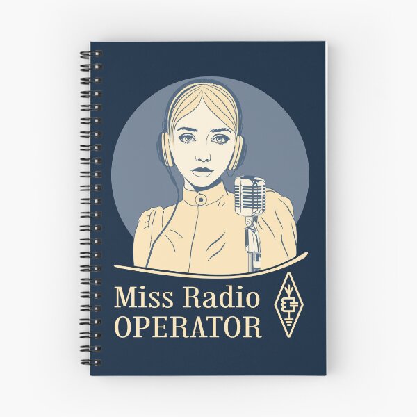 Item preview, Miss Radio Operator - dark blue beige on dark (dark blue) designed and sold by tuzlay.