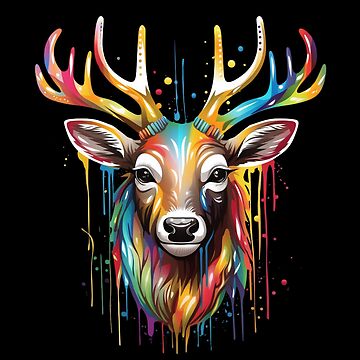 Imagen de la obra Colorful Deer Art tshirt de DolynsBox