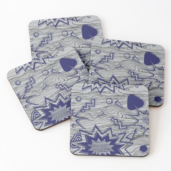 Item preview, Crash! Boom! Bam! Graphic Action in Silver & Blue designed and sold by Lifestyle by Croff.