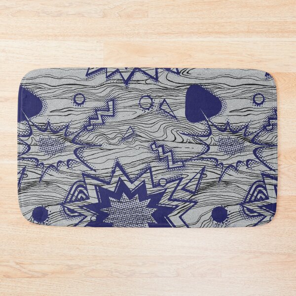 Item preview, Crash! Boom! Bam! Graphic Action in Silver & Blue designed and sold by Lifestyle by Croff.