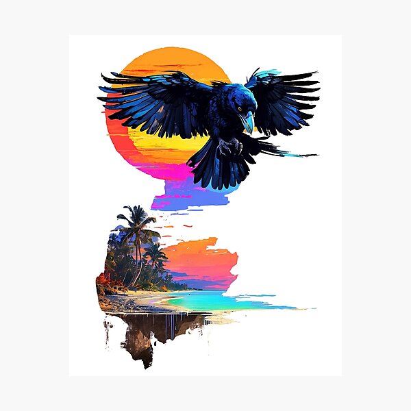 Raven Spirit Animal Framed Pastel Fantasy Flying Bird Giclée Metal Wall Art popular Print in Black, Blue & Purple in 8 Sizes - Susan Maxwell Schmidt