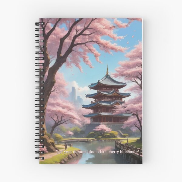Item preview, Sakura Trees with Japanese Pagoda designed and sold by zaizen98.
