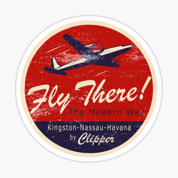 Item preview, Vintage Air Travel - Fly There! The Modern Way (distressed) designed and sold by StrongVlad.