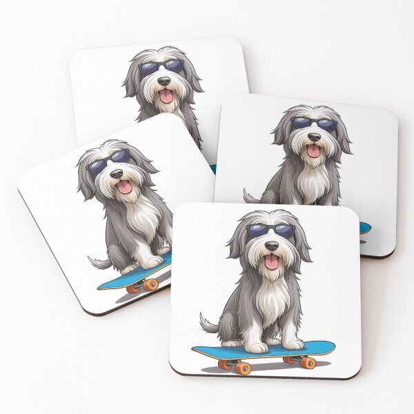 Item preview, Bearded Collie Dog Skateboarding designed and sold by TheAnimalZ00.
