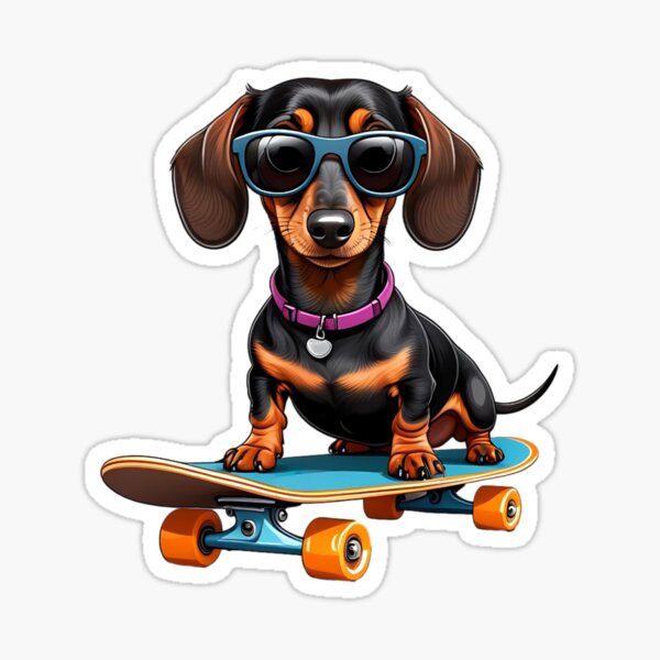 Item preview, Dachshund Dog Skateboarding designed and sold by TheAnimalZ00.
