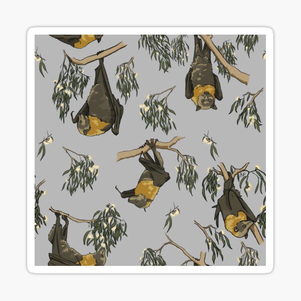 Item preview, Foraging flying-foxes - Grey-headed flying-fox pattern - GREY designed and sold by KarlyFMixedArts.