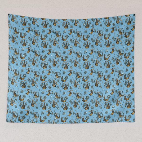 Item preview, Foraging flying-foxes - Grey-headed flying-fox pattern - SKY BLUE designed and sold by KarlyFMixedArts.