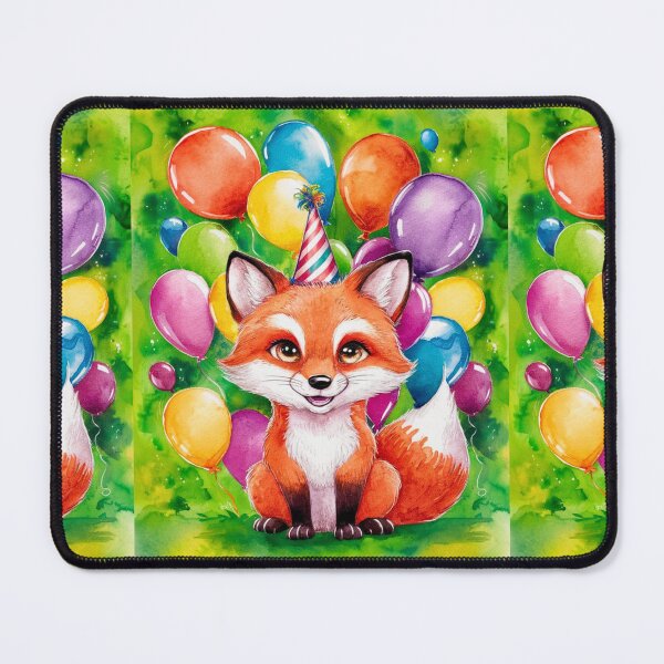 Item preview, Birthday Celebration. Birthday Fox. Adorable fox, birthday balloons, watercolor fox, fox drawing, floral fox designed and sold by FoxVibes.