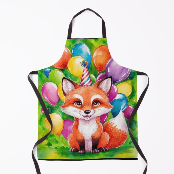 Item preview, Birthday Celebration. Birthday Fox. Adorable fox, birthday balloons, watercolor fox, fox drawing, floral fox designed and sold by FoxVibes.