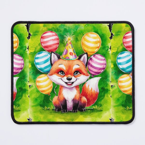 Item preview, Birthday Celebration. Birthday Fox. Adorable fox, birthday balloons, watercolor fox, fox drawing, floral fox designed and sold by FoxVibes.