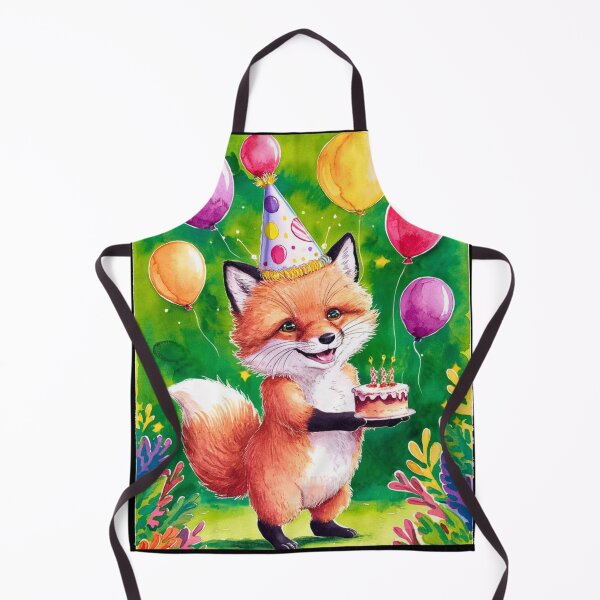Item preview, Birthday Celebration. Birthday Fox. Adorable fox, birthday balloons, watercolor fox, fox drawing, floral fox designed and sold by FoxVibes.
