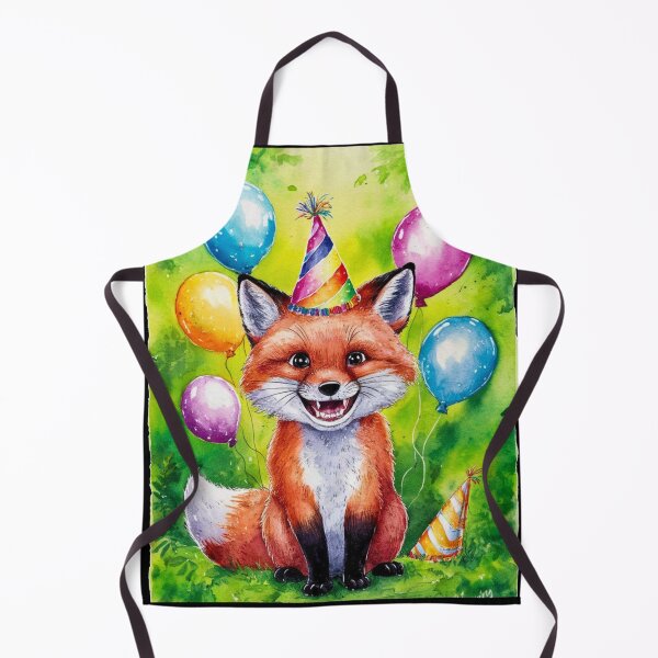Item preview, Birthday Celebration. Birthday Fox. Adorable fox, birthday balloons, watercolor fox, fox drawing, floral fox designed and sold by FoxVibes.
