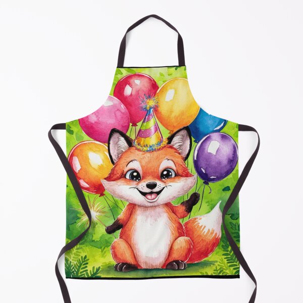 Item preview, Birthday Celebration. Birthday Fox. Adorable fox, birthday balloons, watercolor fox, fox drawing, floral fox designed and sold by FoxVibes.
