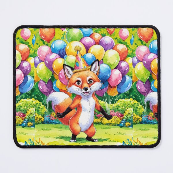 Item preview, Birthday Celebration. Birthday Fox. Adorable fox, birthday balloons, watercolor fox, fox drawing, floral fox designed and sold by FoxVibes.