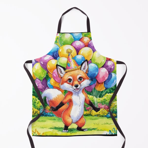 Item preview, Birthday Celebration. Birthday Fox. Adorable fox, birthday balloons, watercolor fox, fox drawing, floral fox designed and sold by FoxVibes.