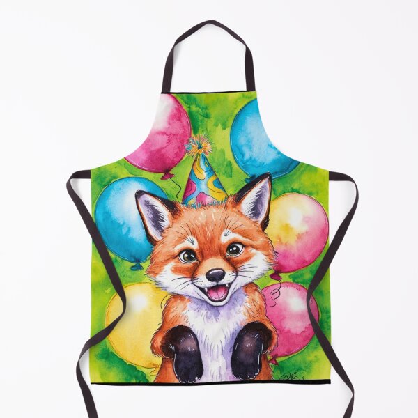 Item preview, Birthday Celebration. Birthday Fox. Adorable fox, birthday balloons, watercolor fox, fox drawing, floral fox designed and sold by FoxVibes.