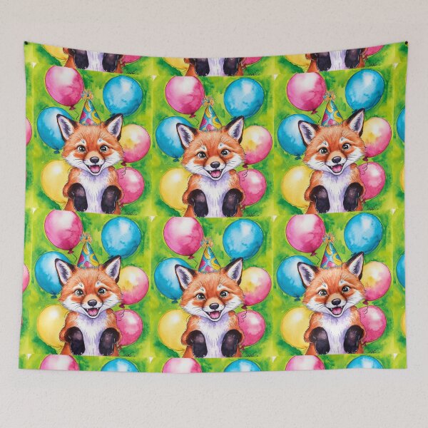 Item preview, Birthday Celebration. Birthday Fox. Adorable fox, birthday balloons, watercolor fox, fox drawing, floral fox designed and sold by FoxVibes.