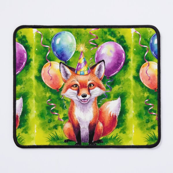 Item preview, Birthday Celebration. Birthday Fox. Adorable fox, birthday balloons, watercolor fox, fox drawing, floral fox designed and sold by FoxVibes.
