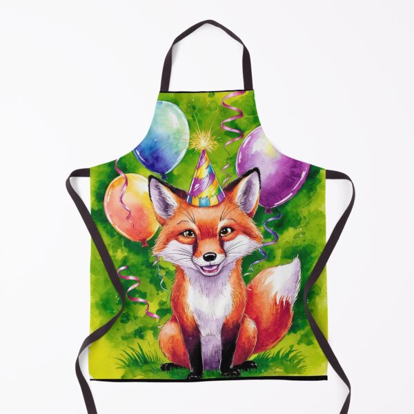 Item preview, Birthday Celebration. Birthday Fox. Adorable fox, birthday balloons, watercolor fox, fox drawing, floral fox designed and sold by FoxVibes.
