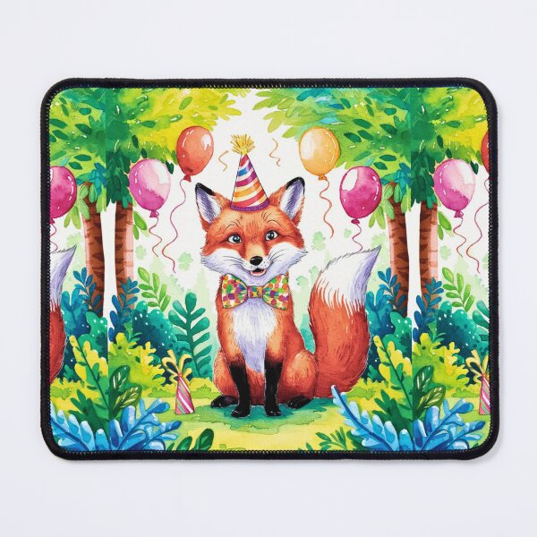 Item preview, Birthday Celebration. Birthday Fox. Adorable fox, birthday balloons, watercolor fox, fox drawing, floral fox designed and sold by FoxVibes.