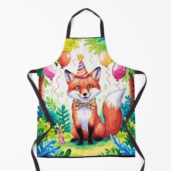 Item preview, Birthday Celebration. Birthday Fox. Adorable fox, birthday balloons, watercolor fox, fox drawing, floral fox designed and sold by FoxVibes.