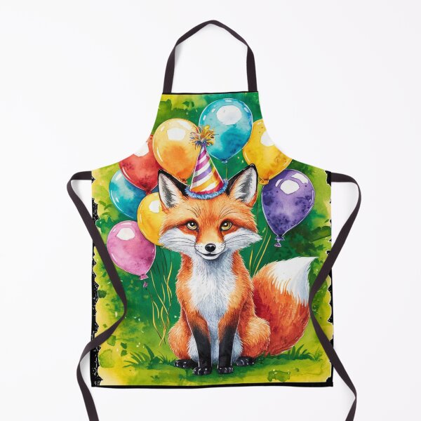 Item preview, Birthday Celebration. Birthday Fox. Adorable fox, birthday balloons, watercolor fox, fox drawing, floral fox designed and sold by FoxVibes.