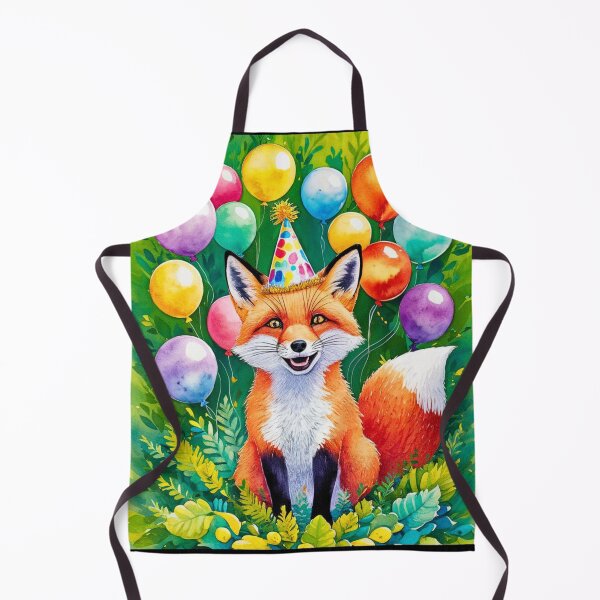 Item preview, Birthday Celebration. Birthday Fox. Adorable fox, birthday balloons, watercolor fox, fox drawing, floral fox designed and sold by FoxVibes.