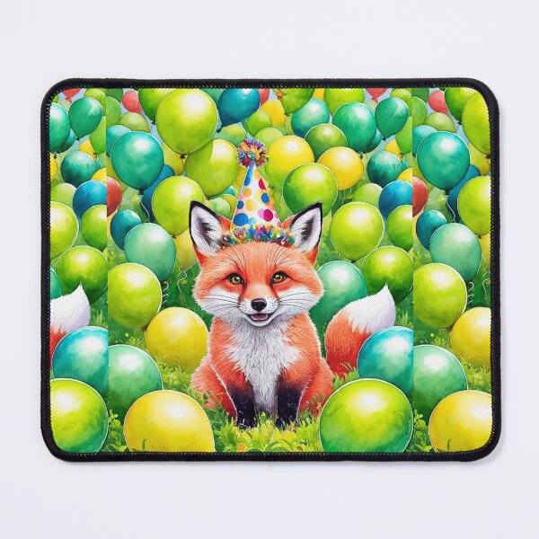 Item preview, Birthday Celebration. Birthday Fox. Adorable fox, birthday balloons, watercolor fox, fox drawing, floral fox designed and sold by FoxVibes.