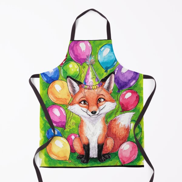 Item preview, Birthday Celebration. Birthday Fox. Adorable fox, birthday balloons, watercolor fox, fox drawing, floral fox designed and sold by FoxVibes.