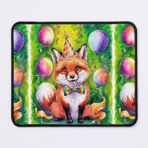 Item preview, Birthday Celebration. Birthday Fox. Adorable fox, birthday balloons, watercolor fox, fox drawing, floral fox designed and sold by FoxVibes.