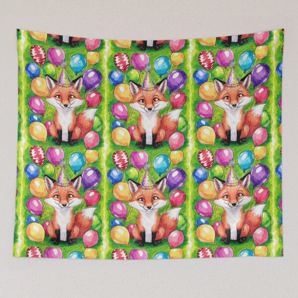 Item preview, Birthday Celebration. Birthday Fox. Adorable fox, birthday balloons, watercolor fox, fox drawing, floral fox designed and sold by FoxVibes.