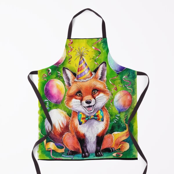 Item preview, Birthday Celebration. Birthday Fox. Adorable fox, birthday balloons, watercolor fox, fox drawing, floral fox designed and sold by FoxVibes.