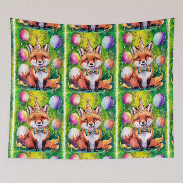 Item preview, Birthday Celebration. Birthday Fox. Adorable fox, birthday balloons, watercolor fox, fox drawing, floral fox designed and sold by FoxVibes.