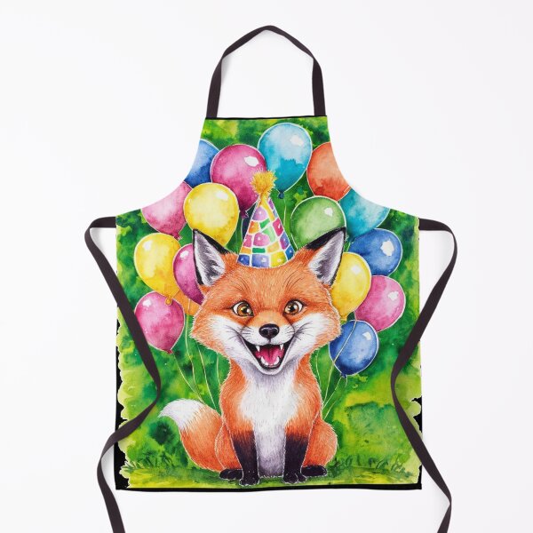 Item preview, Birthday Celebration. Birthday Fox. Adorable fox, birthday balloons, watercolor fox, fox drawing, floral fox designed and sold by FoxVibes.