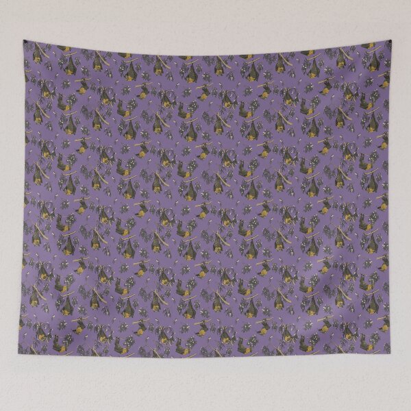 Item preview, Foraging flying-foxes - Grey-headed flying-fox pattern - PURPLE designed and sold by KarlyFMixedArts.