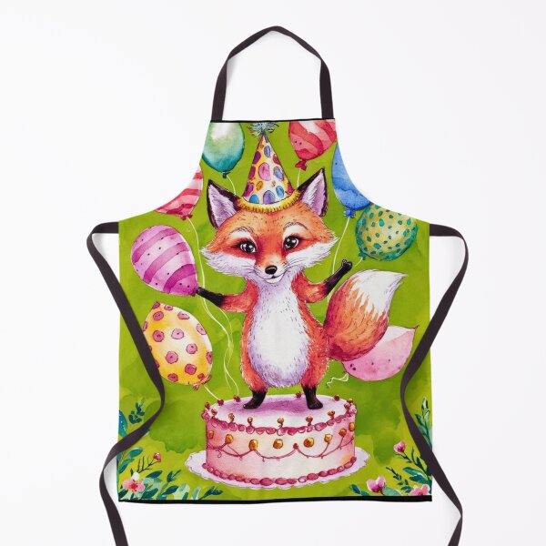 Item preview, Birthday Celebration. Birthday Fox. Adorable fox, birthday balloons, watercolor fox, fox drawing, floral fox designed and sold by FoxVibes.