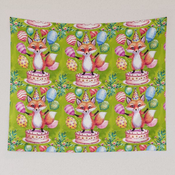 Item preview, Birthday Celebration. Birthday Fox. Adorable fox, birthday balloons, watercolor fox, fox drawing, floral fox designed and sold by FoxVibes.