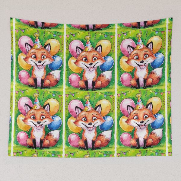 Item preview, Birthday Celebration. Birthday Fox. Adorable fox, birthday balloons, watercolor fox, fox drawing, floral fox designed and sold by FoxVibes.