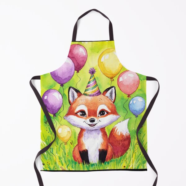Item preview, Birthday Celebration. Birthday Fox. Adorable fox, birthday balloons, watercolor fox, fox drawing, floral fox designed and sold by FoxVibes.