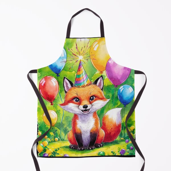 Item preview, Birthday Celebration. Birthday Fox. Adorable fox, birthday balloons, watercolor fox, fox drawing, floral fox designed and sold by FoxVibes.