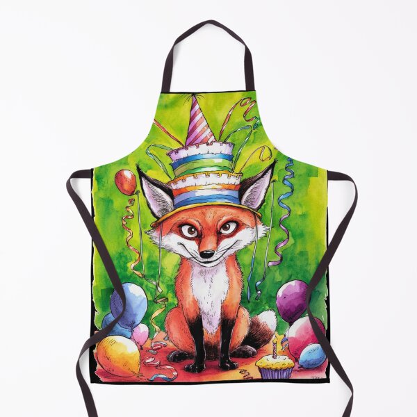Item preview, Birthday Celebration. Birthday Fox. Adorable fox, birthday balloons, watercolor fox, fox drawing, floral fox designed and sold by FoxVibes.