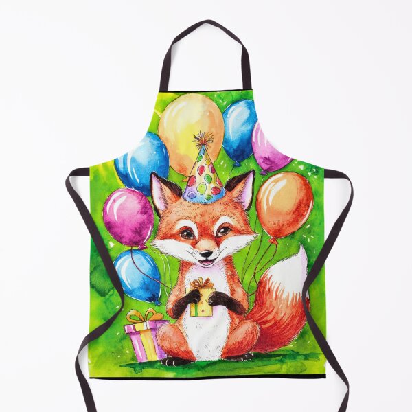 Item preview, Birthday Celebration. Birthday Fox. Adorable fox, birthday balloons, watercolor fox, fox drawing, floral fox designed and sold by FoxVibes.