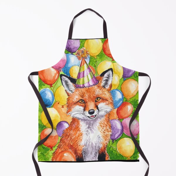 Item preview, Birthday Celebration. Birthday Fox. Adorable fox, birthday balloons, watercolor fox, fox drawing, floral fox designed and sold by FoxVibes.