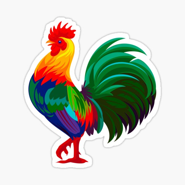 Item preview, Vibrant Rainbow Rooster designed and sold by Lisa Croff.