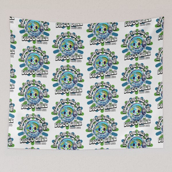 Item preview, DISCO  - Follow The Discoball Call (navy/green)  designed and sold by Discothreadz.