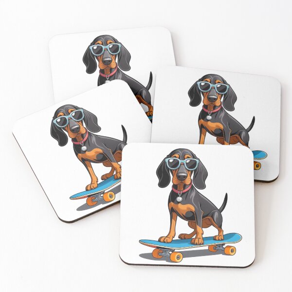 Item preview, Black And Tan Coonhound Dog Skateboarding designed and sold by TheAnimalZ00.