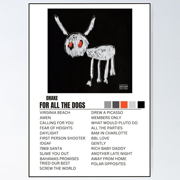 Item preview, Album Playlist Drake - For All The Dogs designed and sold by NadsArts.