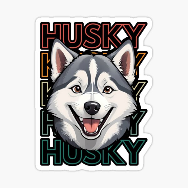 Item preview, Husky Cartoon Art: Vintage Dog Lover Design designed and sold by andasanc14.