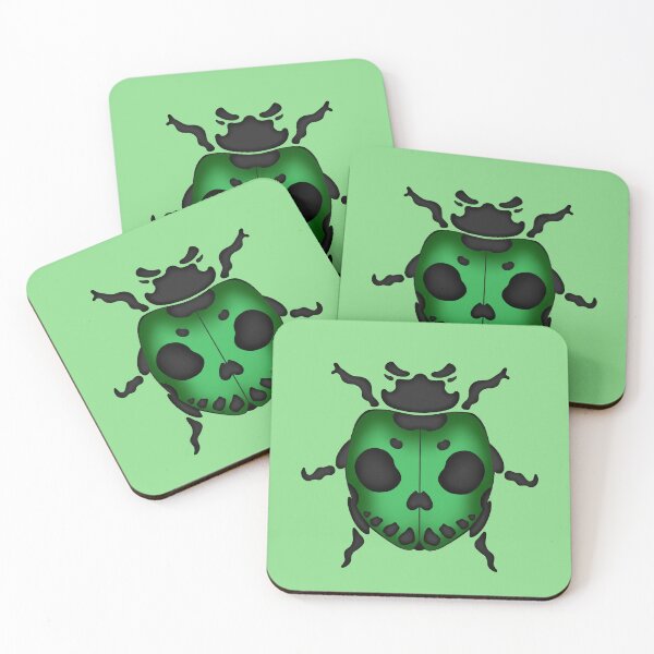Item preview, skull ladybug Green designed and sold by Horacolus Art.